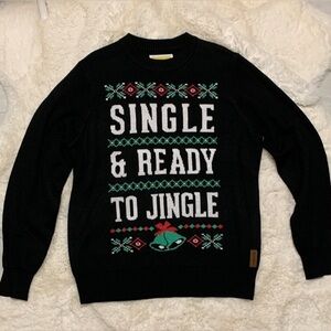 Tipsy Elves SINGLE & READY TO JINGLE Men’s Ugly Christmas Sweater Size XL